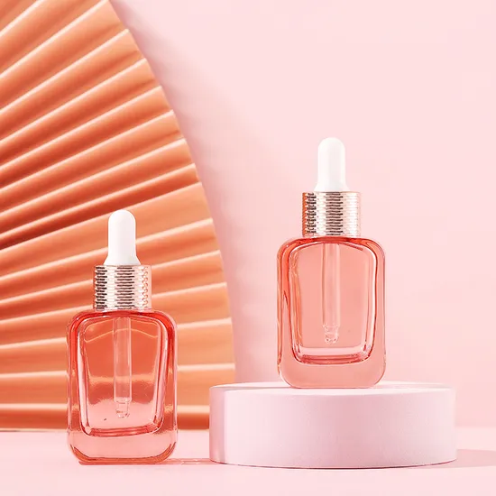 30ml 50ml Round Cylinder Glass Lotion Bottle Liquid Foundation Bottle with Pump and Cover 