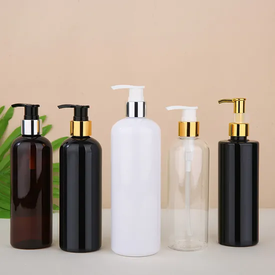 Customized Empty Hair Conditioner Shampoo Packaging 150ml 250ml 300ml Plastic Round Cosmetic Bottle with Pump Cap 