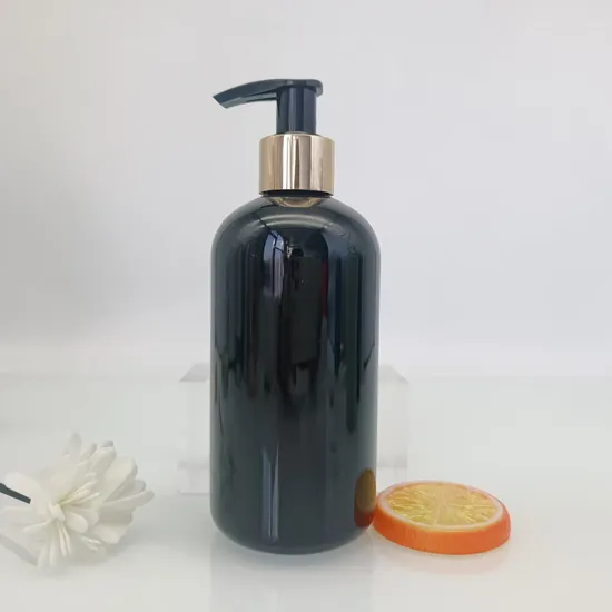 Stock 100ml 300ml 500ml Plastic Shampoo Bottle for Conditioner Shampoo Shower Gel Lotion with Press Pump and Black White Yellow Green Blue Amber Color 