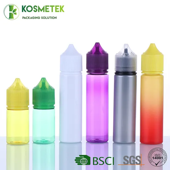 10ml/30ml/50ml/60ml/100ml/120ml Empty Pet Plastic E Liquid Oil Packaging Squeeze Bottle 
